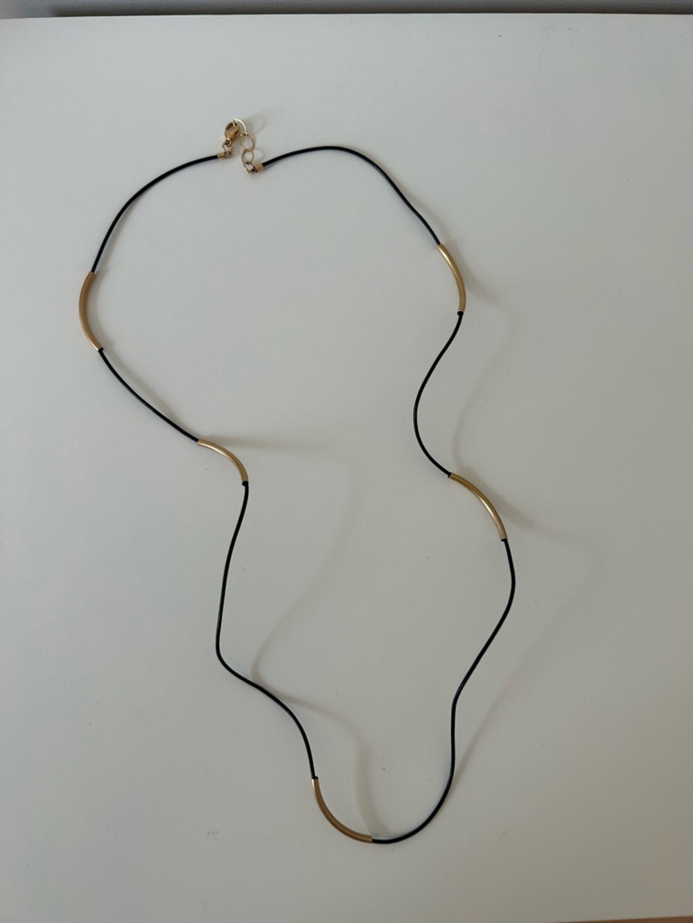 Lolo 14k Gold filled and Black leather Multi-Strand Cord bracelet - Picture 3 of 5